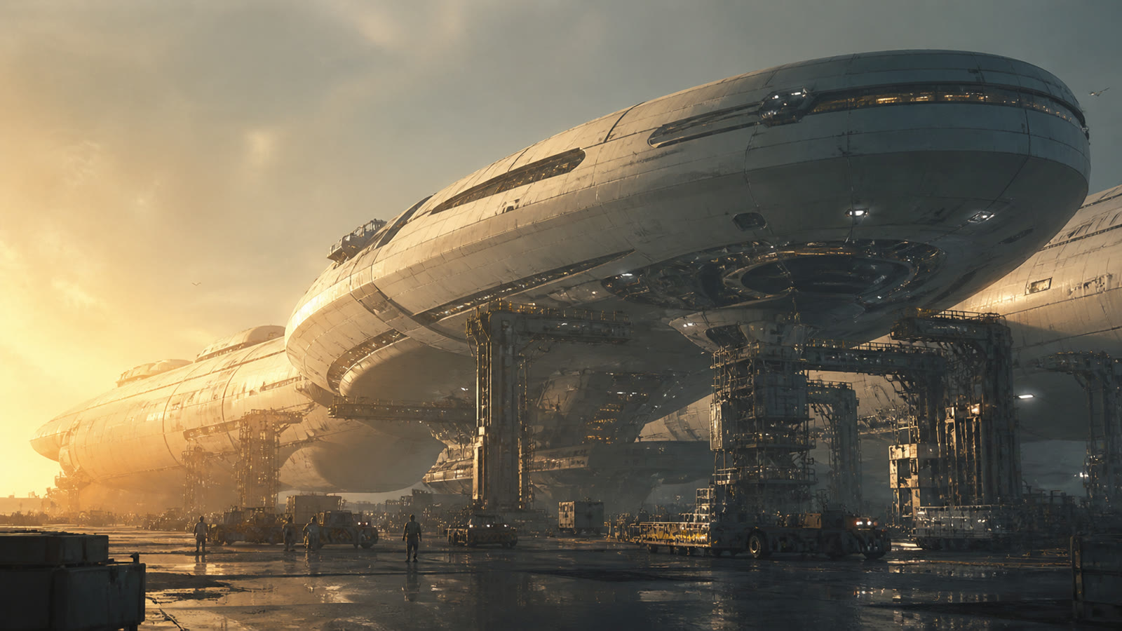 Reference — The spaceport at sunrise
